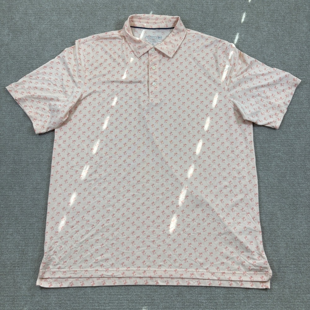 Jim Nantz by Vineyard Vines Orange Martini Print AOP Polo TPC Sugarloaf Men's XL